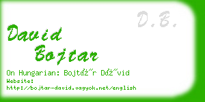 david bojtar business card